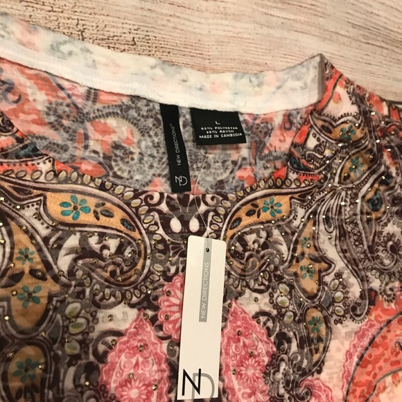 NWT New Directions Long Sleeve Top Size L - Picture 3 of 7